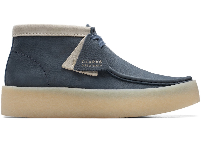 Pre-owned Clarks Men's Originals Wallabee Cup Boot Nubuck Khaki Sneakers In Blue