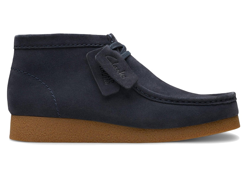 Pre-owned Clarks Men's Originals Wallabee Evo Boot Suede Sneakers In Navy Blue