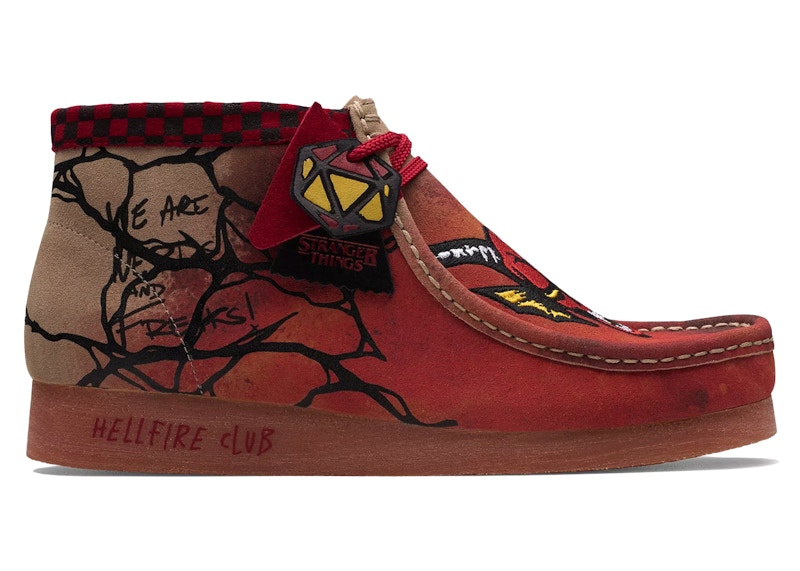 Pre-owned Clarks Men's  Originals Wallabee Evo Stranger Things The Upside Down Sneakers In Dark Sand Interest