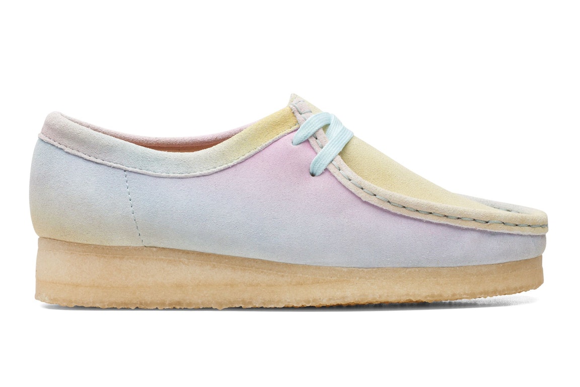 Pre-owned Clarks Originals Wallabee White Blue (women's) In White/blue