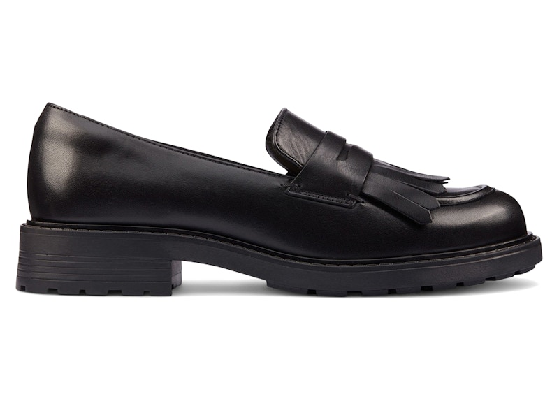 Pre-owned Clarks Orinoco 2 Loafer Hishine Leather (women's) Sneakers In Black