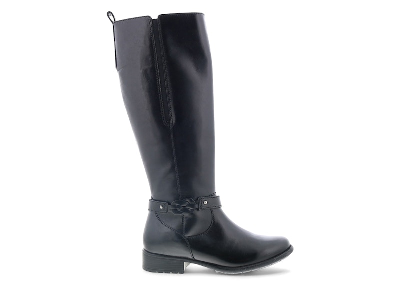 Pre-owned Clarks Plaza Market Leather (women's) Sneakers In Black