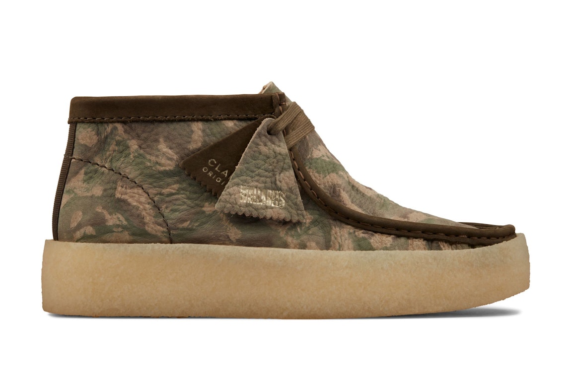 Pre-owned Clarks Wallabee Cup Bt Green Camo In Green Camo/crepe