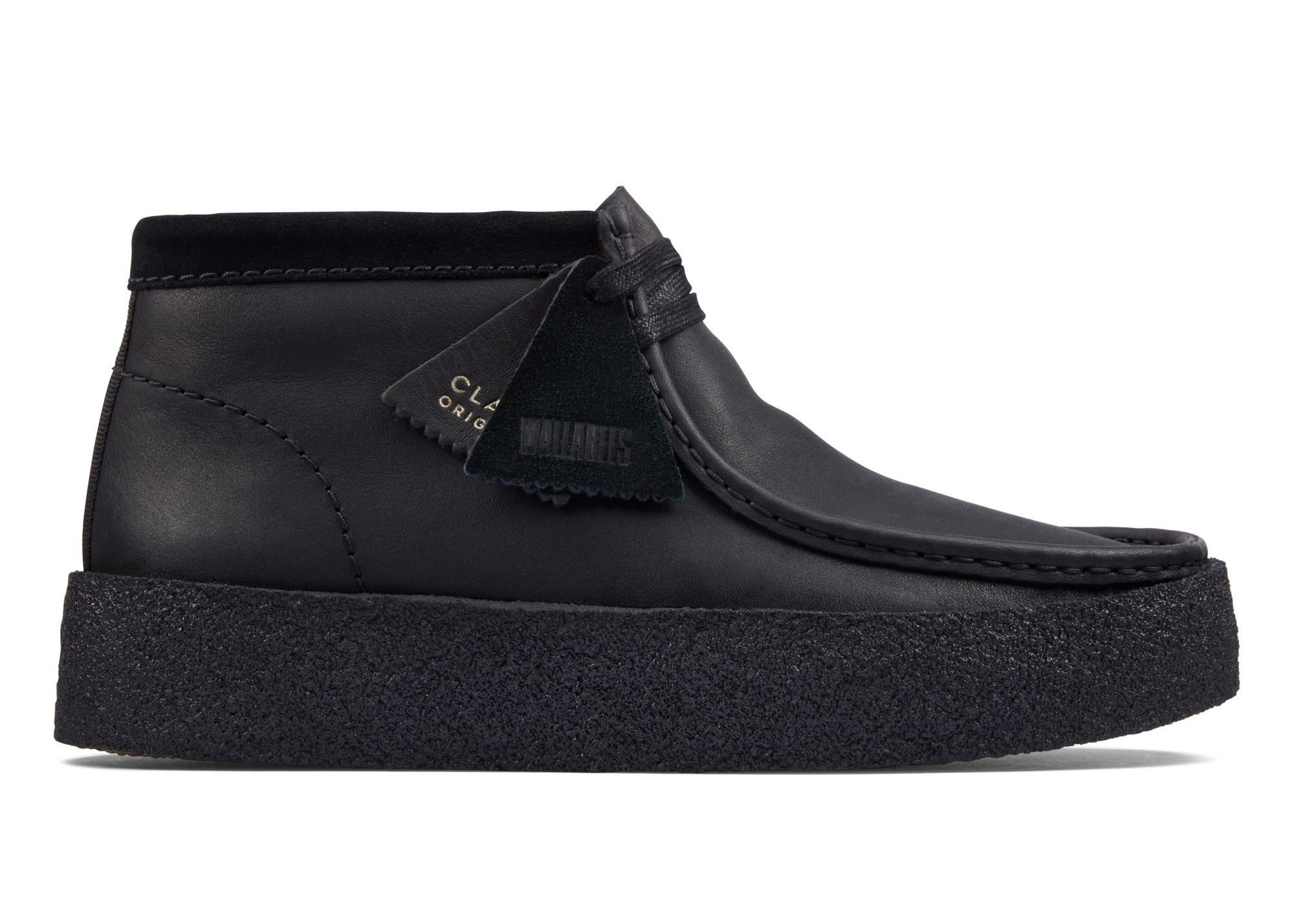 Men's clarks wallabee black on sale leather