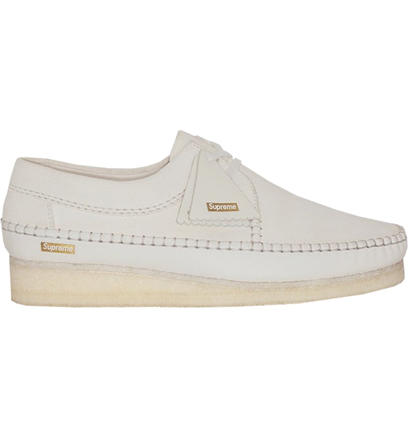 Clarks weaver white suede sales