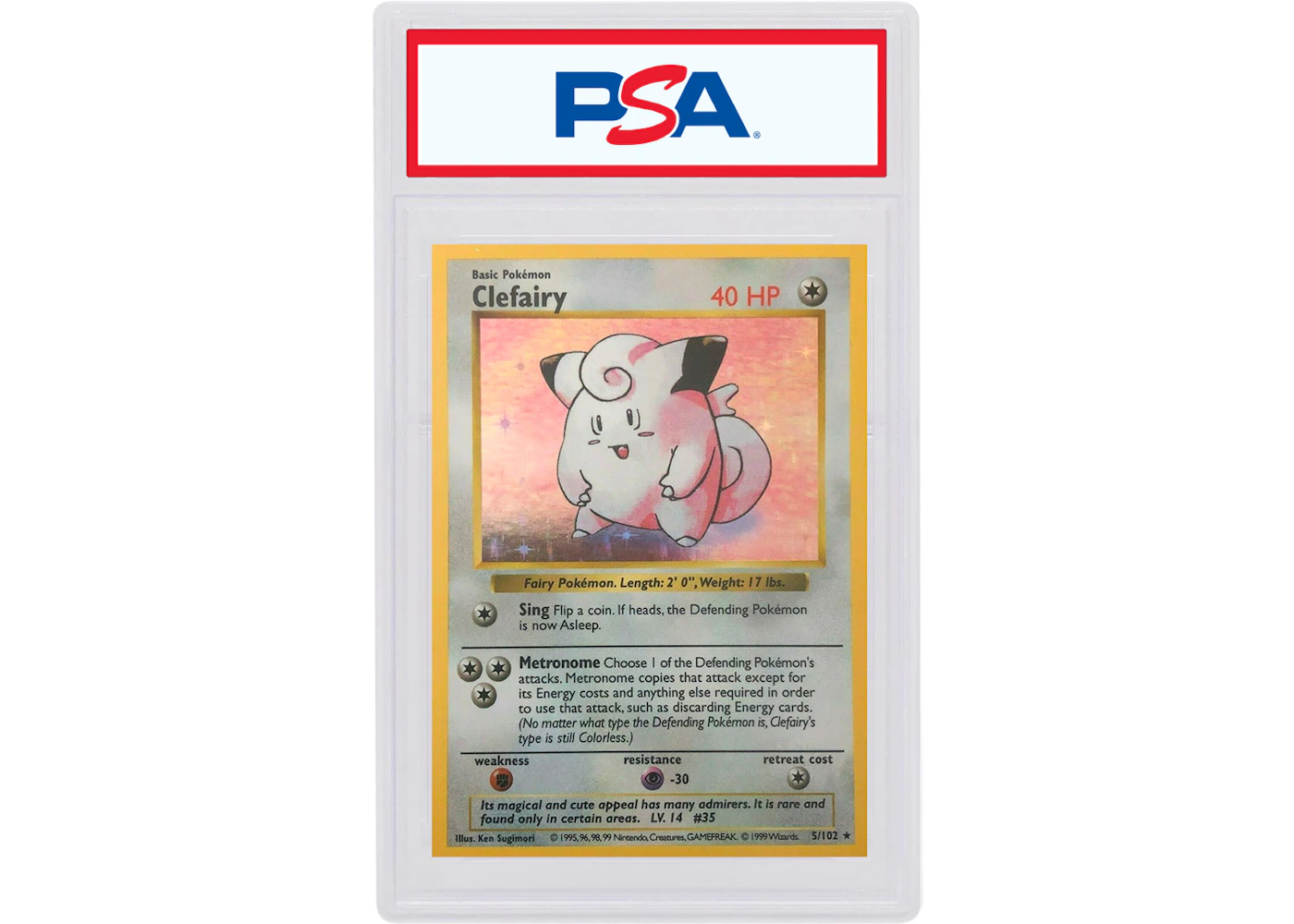Clefairy-Holo 1999 Pokemon TCG Base Set Shadowless #5/102 (PSA or BGS Graded) - 1999 - US Clefairy-Holo 1999 Pokemon TCG Base Set Shadowless #5/102 (PSA or BGS Graded) - 1999 - US