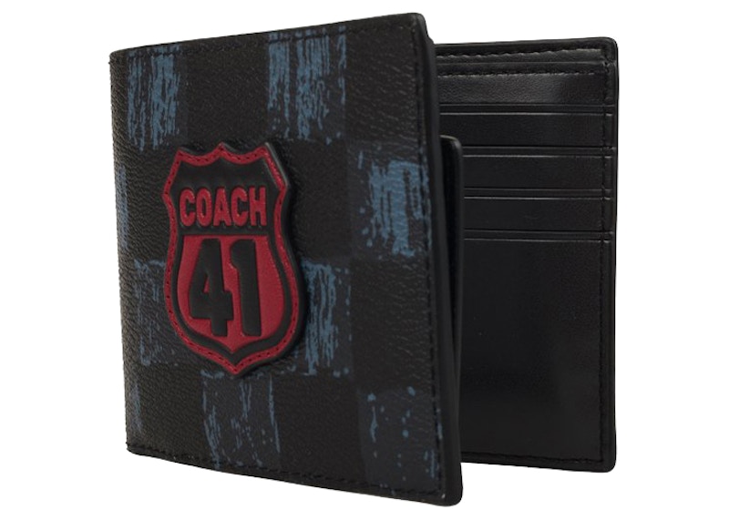 Coach 3 In 1 Graphic Checker Wallet Midnight Navy/Black