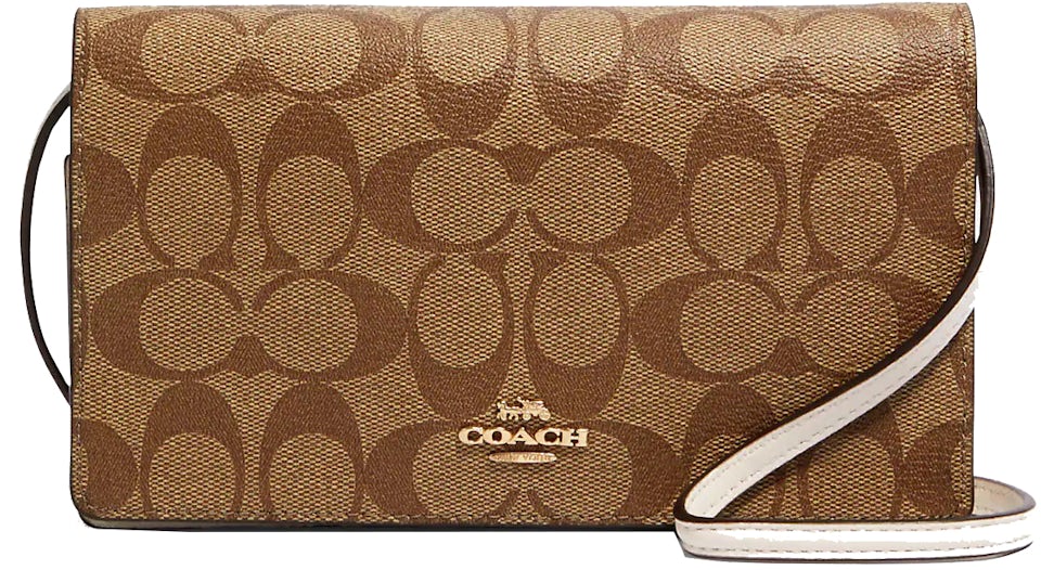 Coach Jes Crossbody Bag Medium Khaki Brown in Coated Canvas with Gold-tone  - US