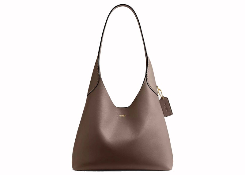 Pre-owned Coach Women's Brooklyn Shoulder Bag 28 In Smooth Leather/brass/dark Stone In Multi