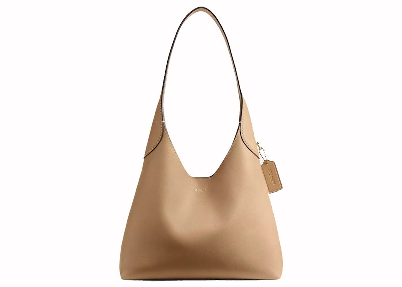 Pre-owned Coach Women's Brooklyn Shoulder Bag 28 In Smooth Leather/brass/tan In Multi