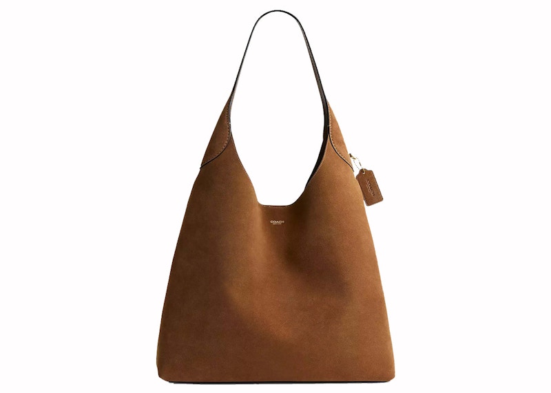 Pre-owned Coach Women's Brooklyn Shoulder Bag 39 In Suede/brass/cedar