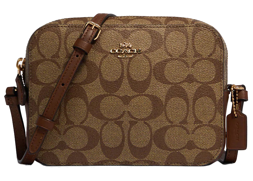 Coach mini camera online bag taupe