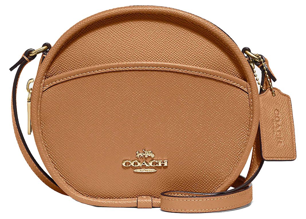 Coach Canteen Crossbody Bag Tan in Crossgrain Leather with Gold