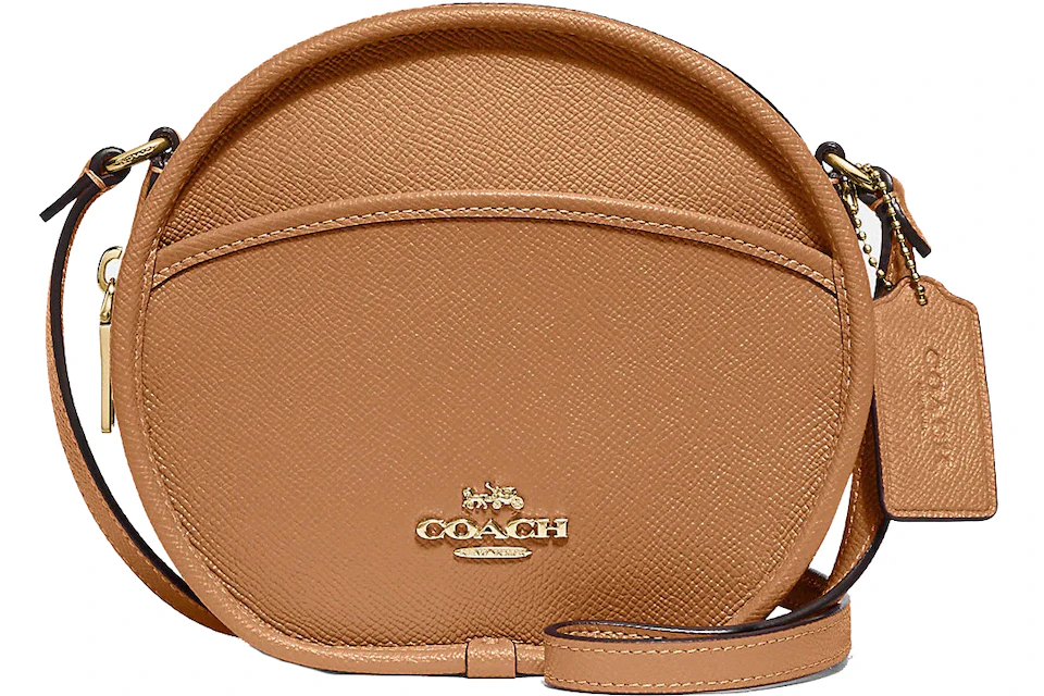 Coach Canteen Crossbody Bag Tan in Crossgrain Leather with Gold-tone - GB