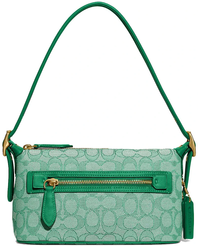 Coach Demi Bag In Signature Jacquard Brass/Green in Jacquard/Recycled  Leather with Brass-tone - US