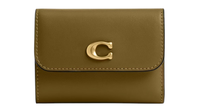 Coach Essential Card Holder Wallet Muted Olive