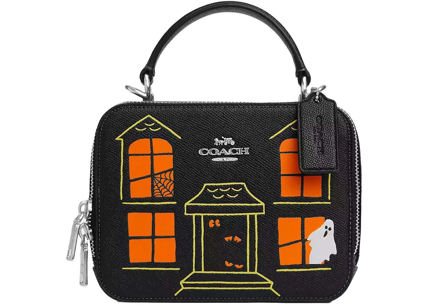 Coach Halloween Haunted House Crossbody Bag Black in Coated Canvas US