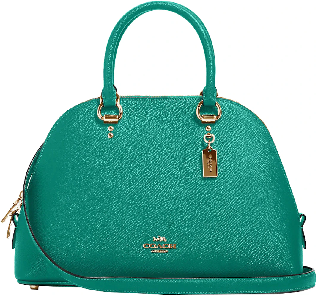 Coach Katy Satchel Dome Bag Medium Bright Jade in Crossgrain Leather with  Gold-tone - US