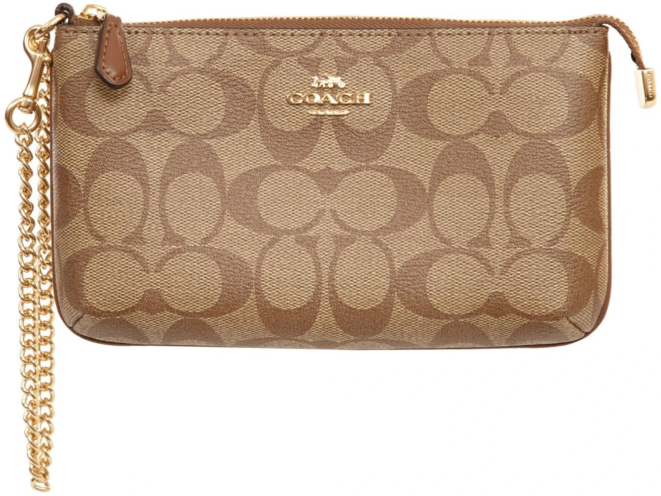 Coach Large Gallery Pouch Wristlet Gold hardware