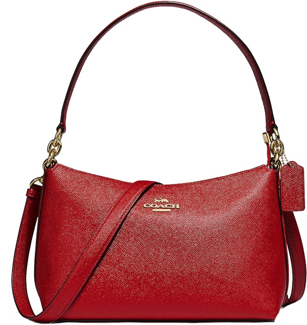 Coach Lewis Shoulder Bag Classic Leather Red in Crossgrain Leather with  Gold-tone - US