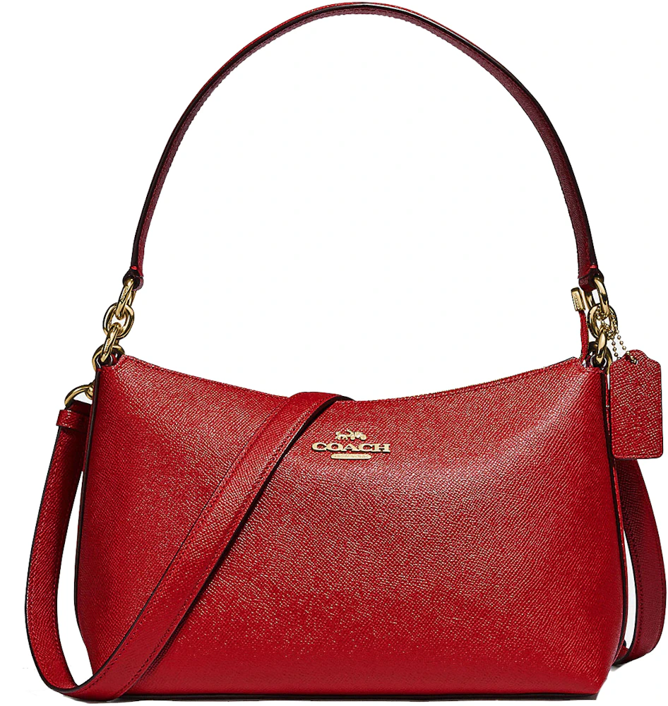 Coach shoulder bag red gold horse and carriage C4059 leather COACH pochette  ladies