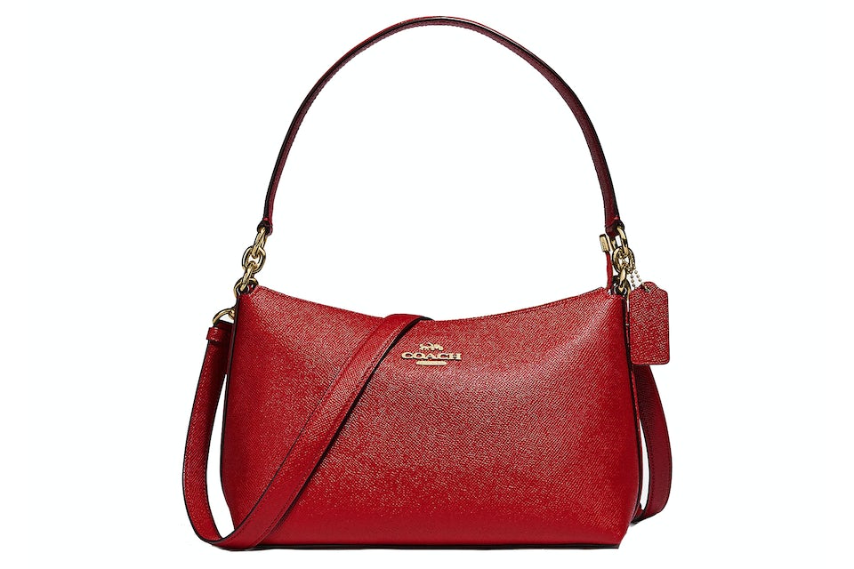 Coach Lewis Shoulder Bag Classic Leather Red in Crossgrain Leather with  Gold-tone - US