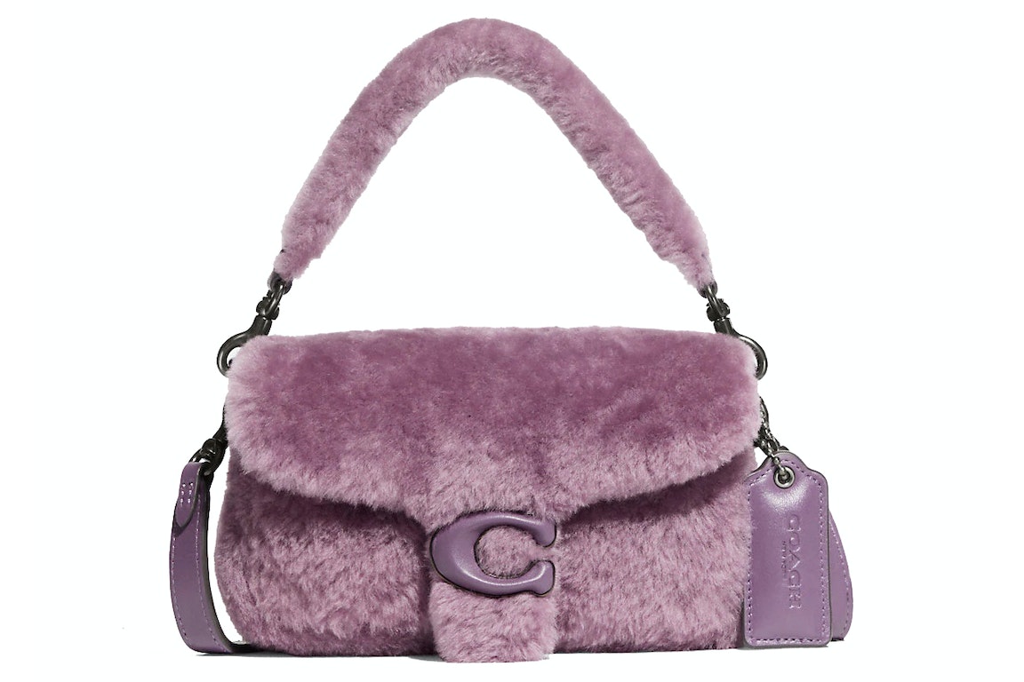 Pre-owned Coach Pillow Tabby 18 Shoulder Bag Shearling Dusty Purple