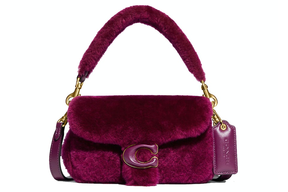 Coach Pillow Tabby 18 Shoulder Bag Shearling Fuchsia in Shearling/Smooth  Leather with Brass-tone - US