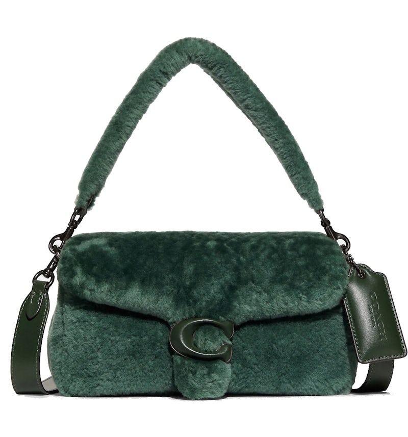 Coach Pillow Tabby 26 Shoulder Bag Shearling Green in Shearling