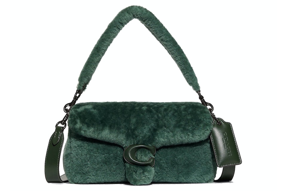 Coach Pillow Tabby 26 Shoulder Bag Shearling Green in Shearling/Smooth  Leather with Pewter-tone - US