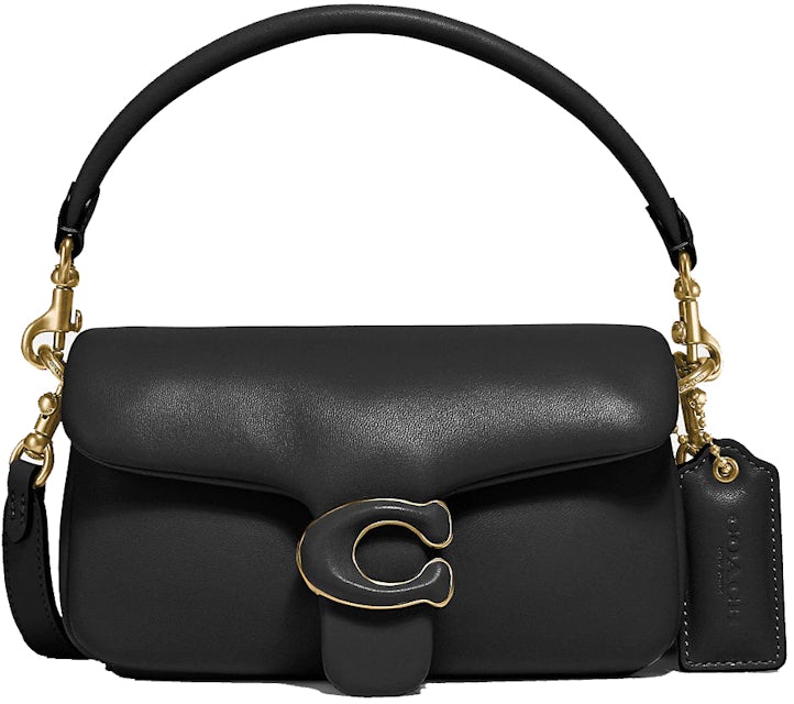 Coach Pillow Tabby Shoulder Bag 18 Black in Calfskin Leather with
