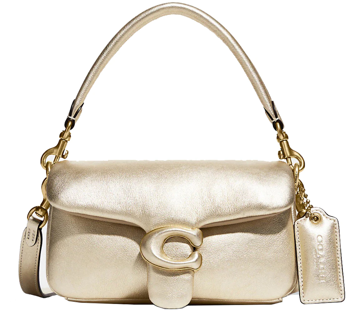 Coach Pillow Tabby Shoulder Bag 18 Metallic Soft Gold in Calfskin Leather  with Brass-tone - GB