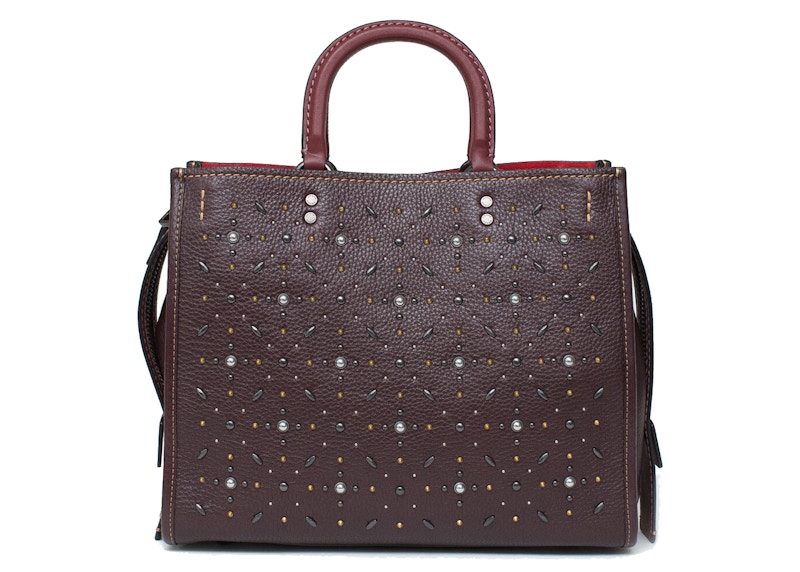 Coach Prarie Rivets Tote Bag Dark Red