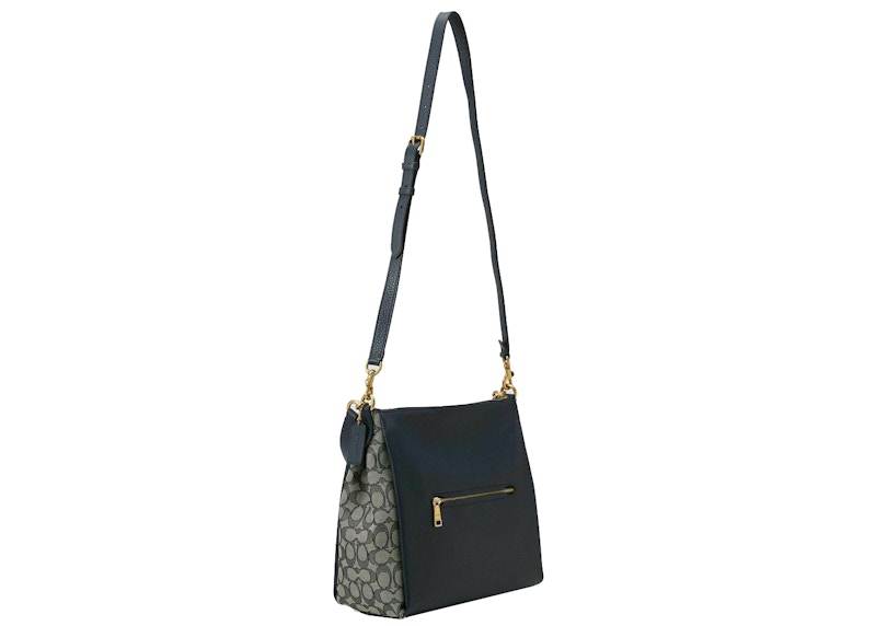 Coach Shay Shoulder Bag Navy Blue in Leather with Goldtone US