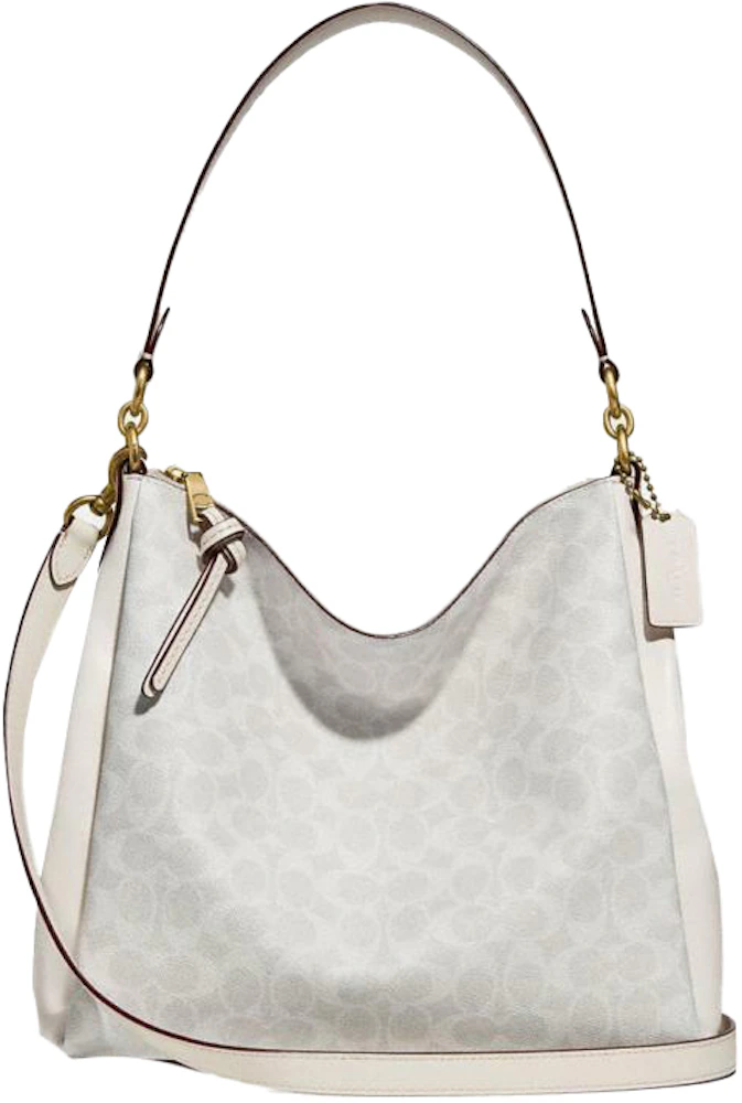 COACH Shoulder Bag 2way leather/Gold Hardware Ivory white Women Used –