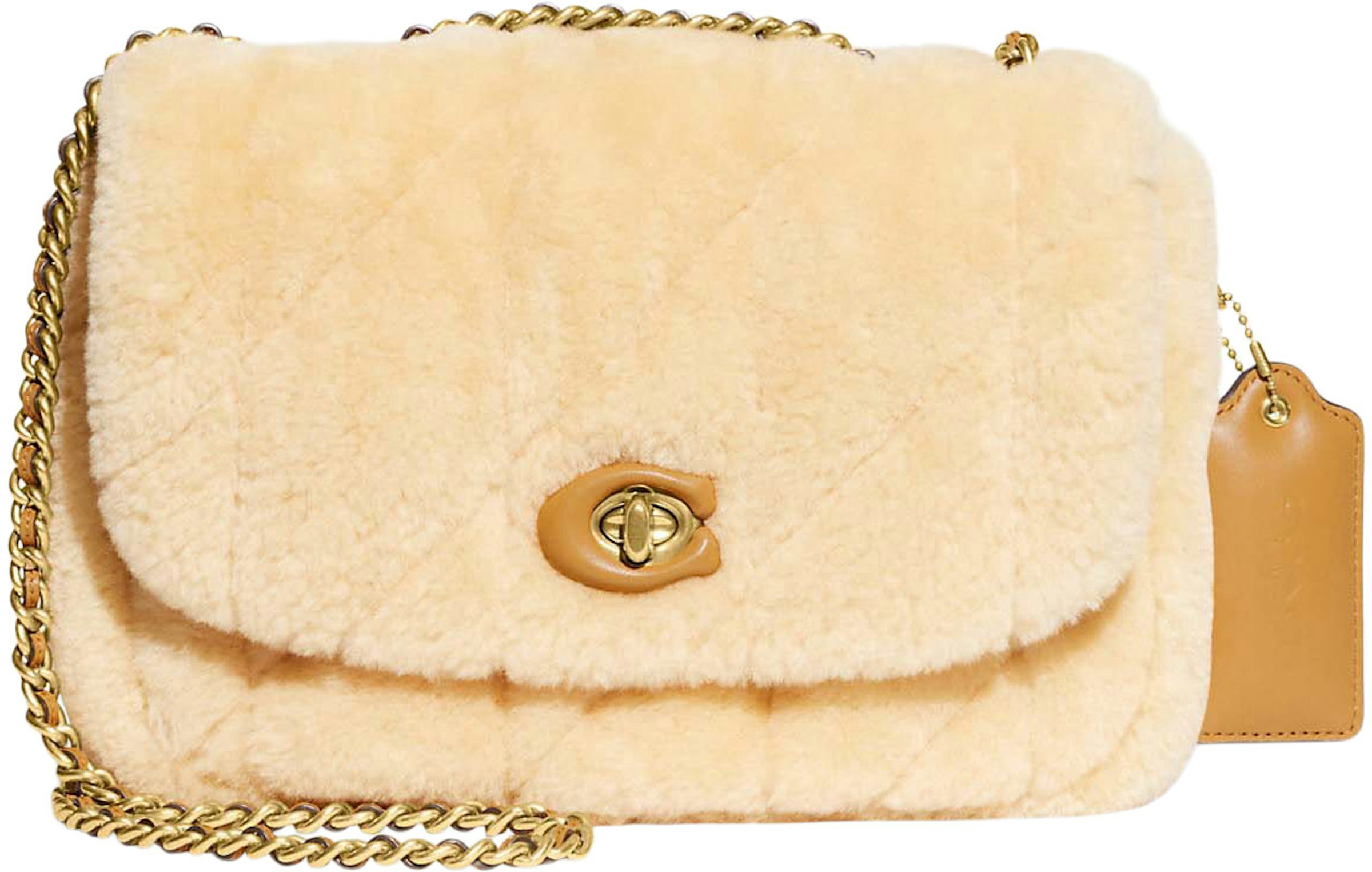 Coach Pillow Tabby 18 Shearling and Leather Bag