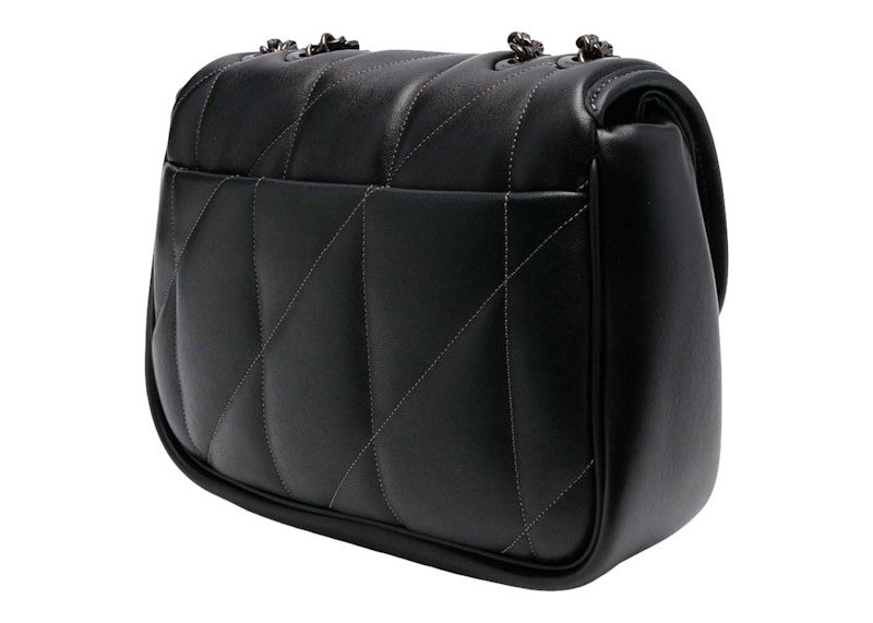 Coach Shoulder Bag with Quilting Pillow Madison Black in Leather with