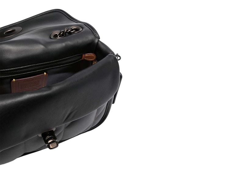 Coach Shoulder Bag with Quilting Pillow Madison Black in Leather with