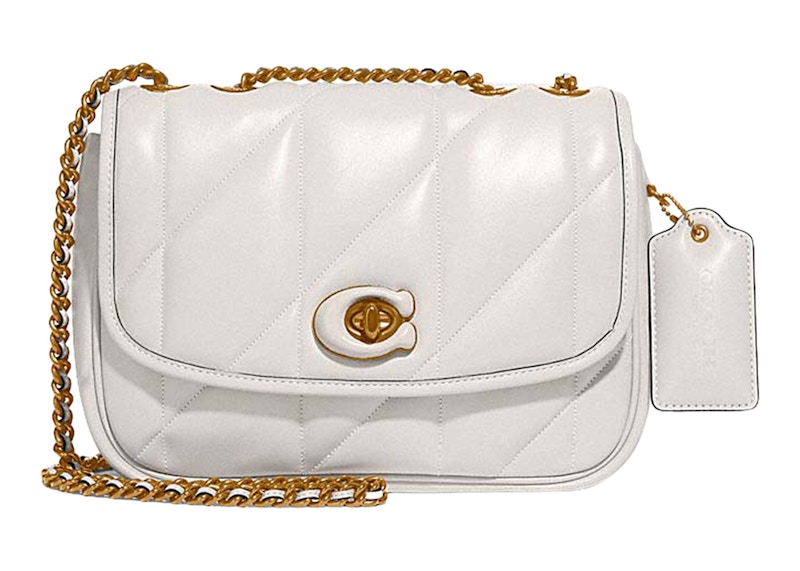 Coach Shoulder Bag with Quilting Pillow Madison Chalk in Leather with Gold tone US