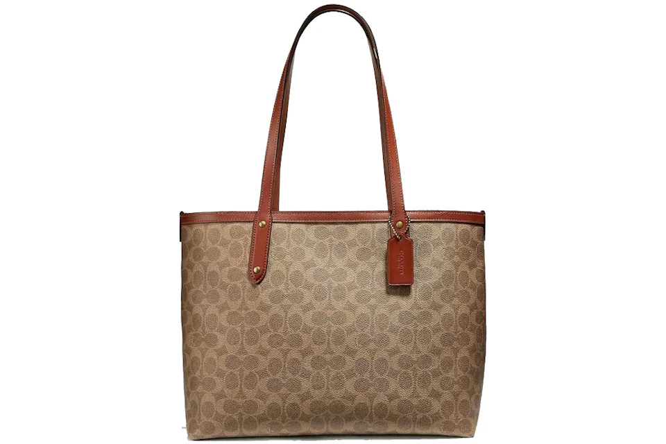 Coach Sig Central Tote Zip Large Brown