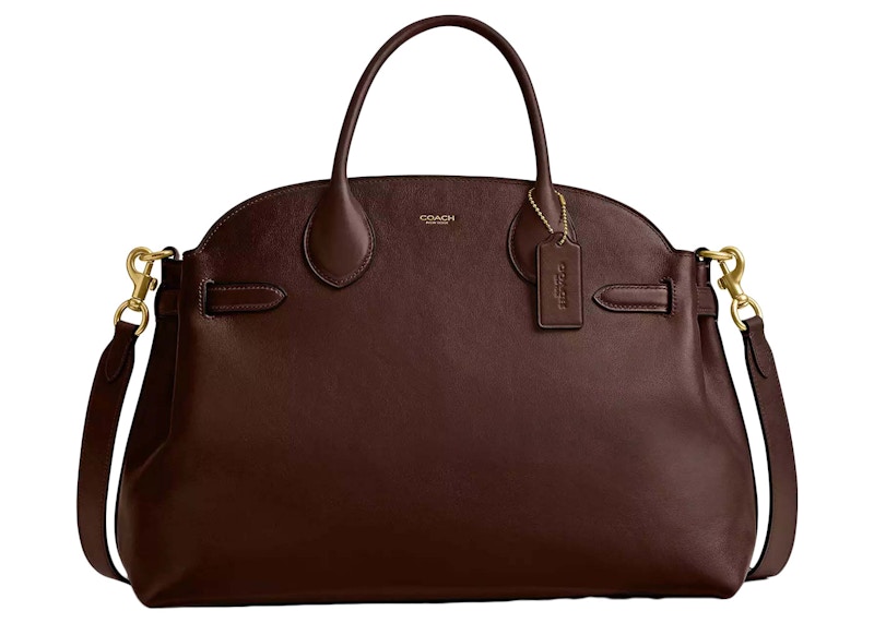 SNSで話題!【Coach】Empire Carryall Bag 40 ☆ MAPLE Coach Soft Empire Carryall Bag 40 Brass/Maple in Leather