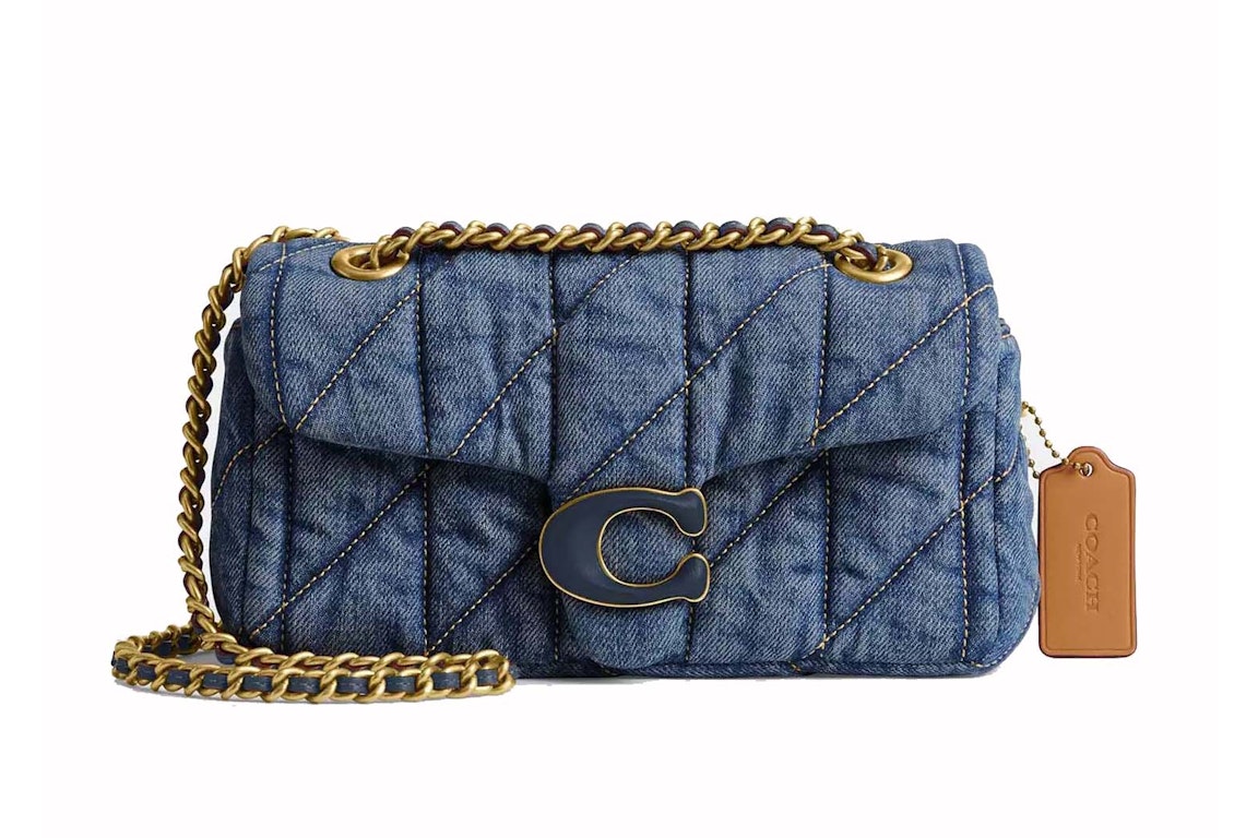 Pre-owned Coach Tabby Shoulder Bag 20 With Quilting Brass/indigo