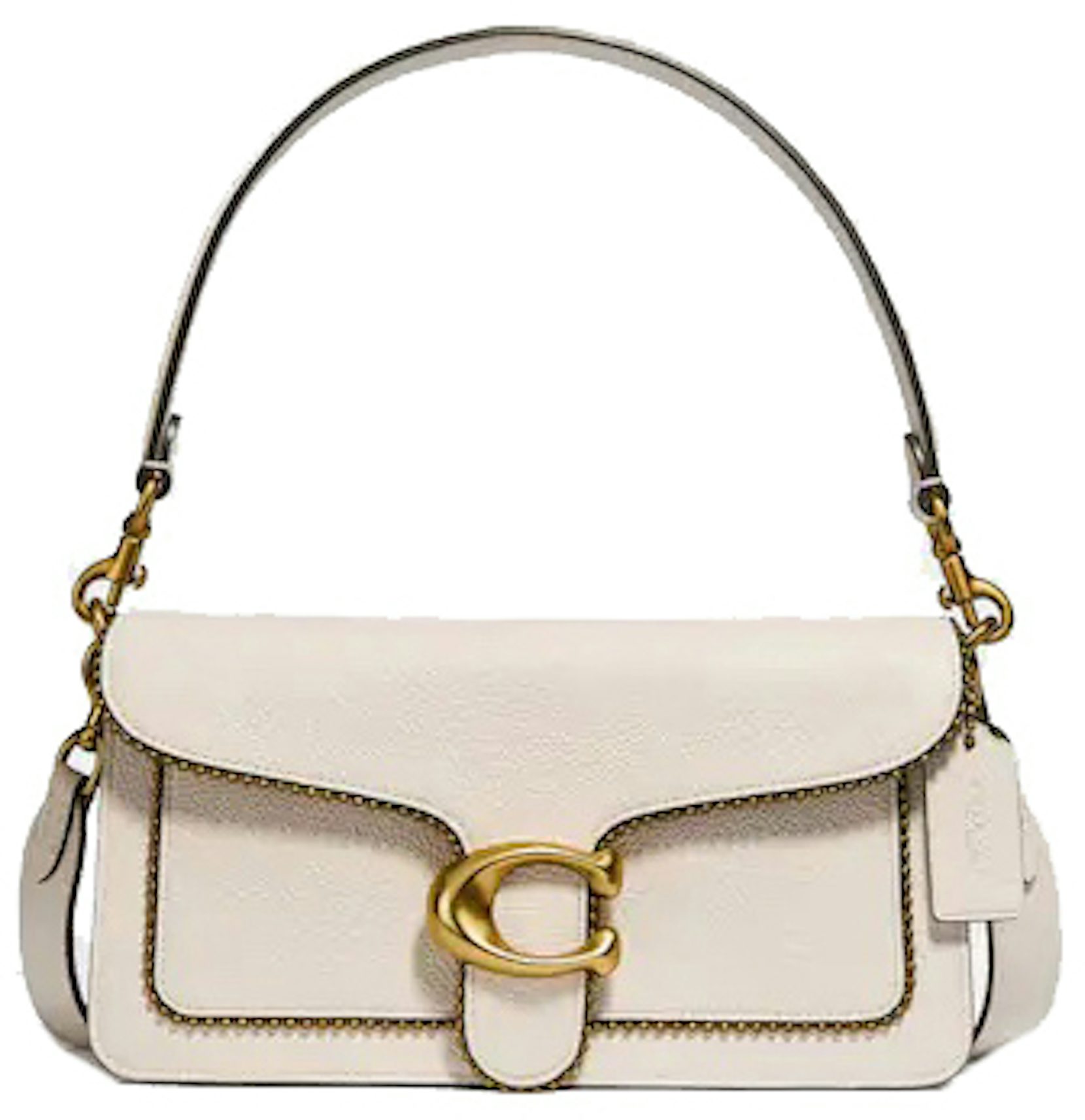 Coach Tabby Shoulder Bag 26 Beadchain Chalk in Leather with Gold