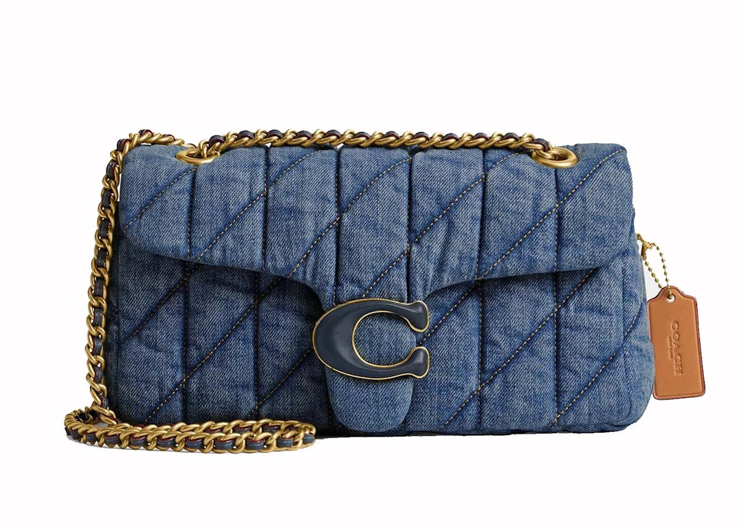 Pre-owned Coach Tabby Shoulder Bag 26 With Quilting Brass/indigo