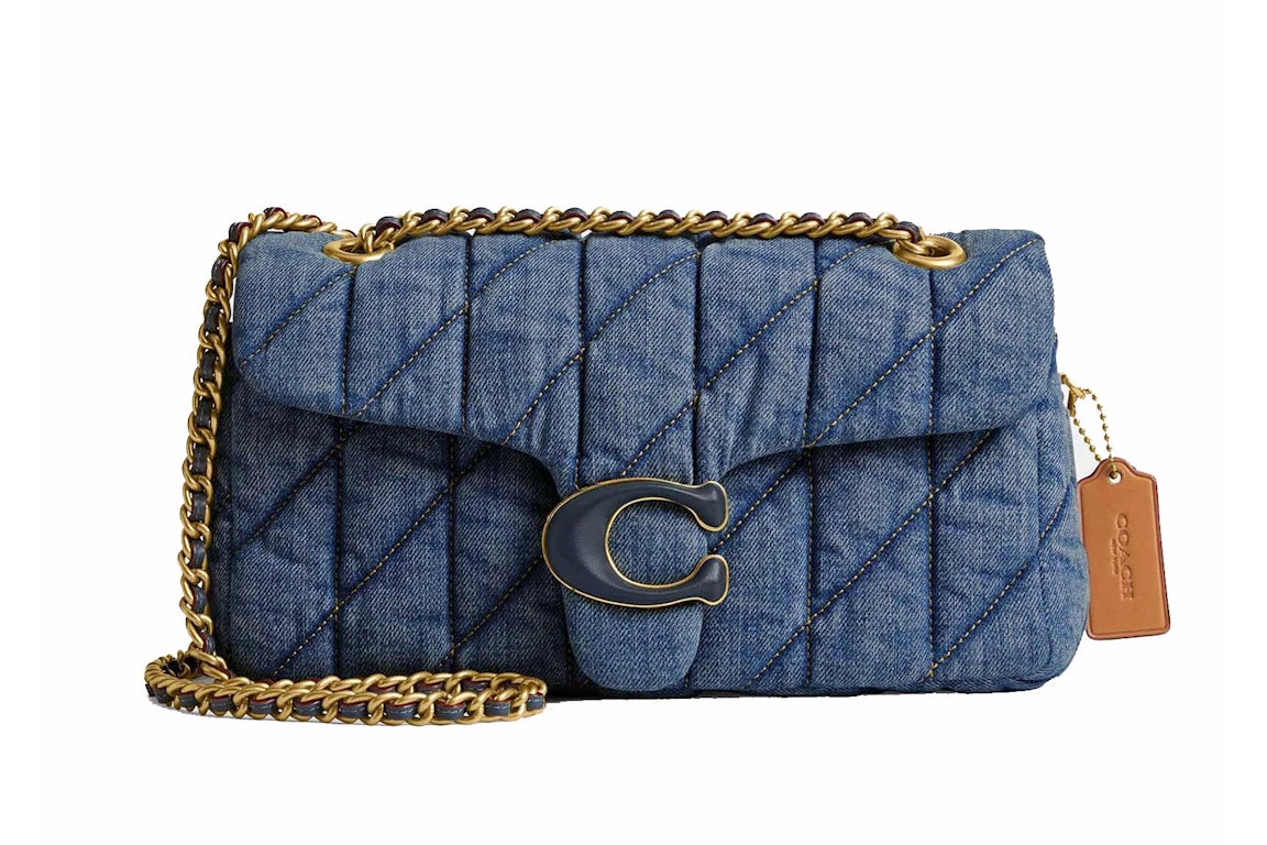 Pre-owned Coach Tabby Shoulder Bag 26 With Quilting Brass/indigo