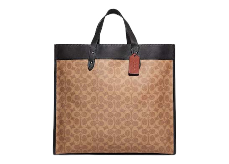 Coach field best sale tote signature canvas