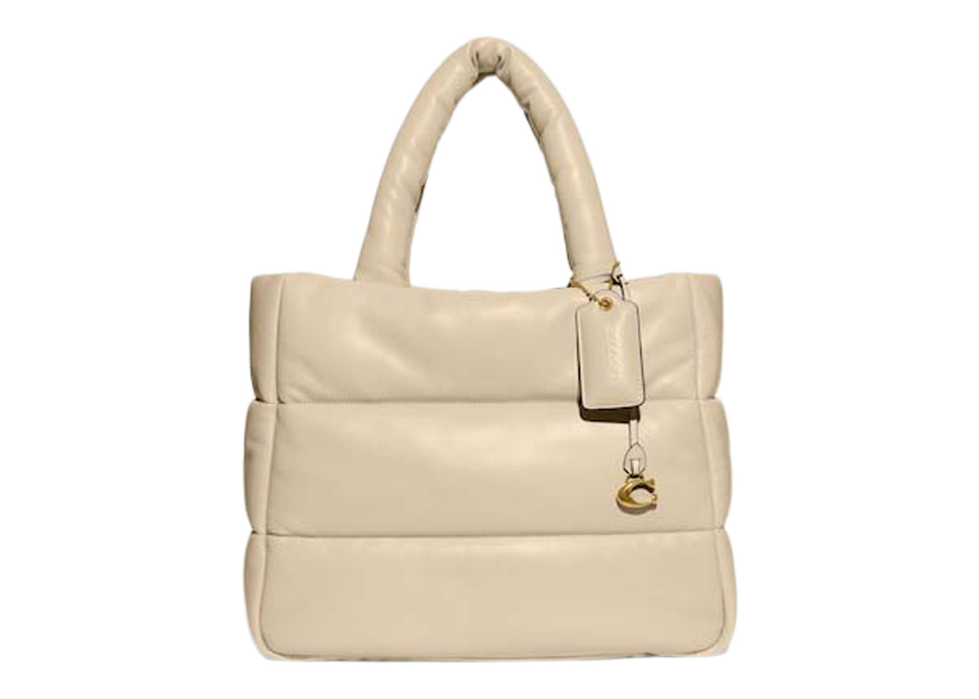 Coach Tote Pillow Brass/Ivory in Leather with Gold-tone - JP