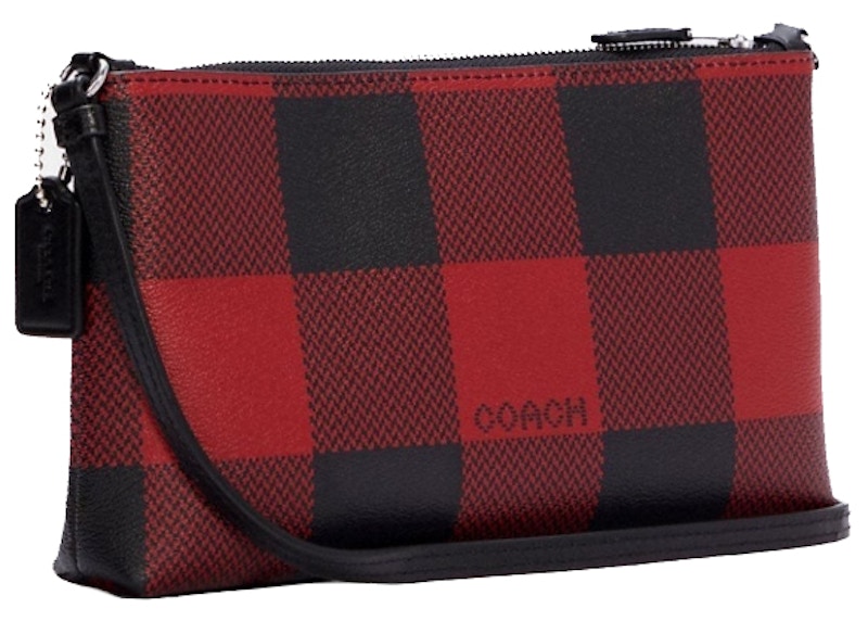 Buffalo plaid coach wallet hot sale