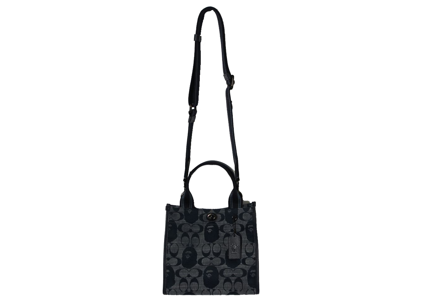 Coach x BAPE Canvas Tote 22 Navy in Canvas/Leather - US