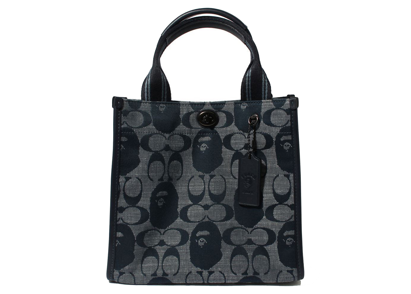 Coach x BAPE Canvas Tote 22 Navy in Canvas/Leather - US